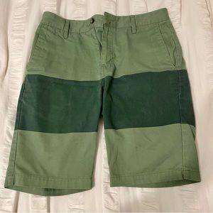 Volcom Corpo Class Mens Green Striped Chino Shorts